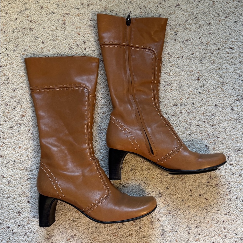Beautiful Tan Leather Women's Boots by Fornarina - Picture 3 of 9